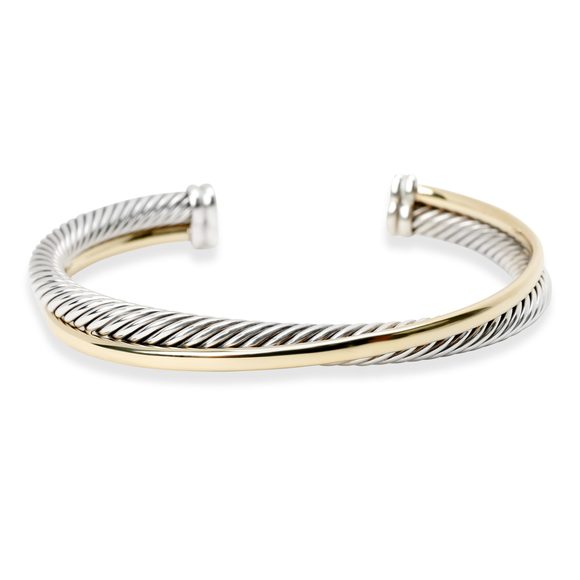 David Yurman Handbags - David Yurman Crossover Bracelet in 18K Yellow Gold & Sterling Silver